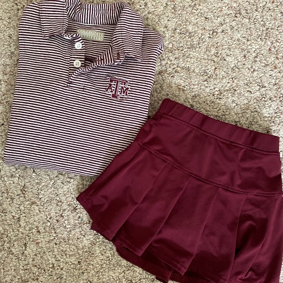 Collegiate Outfitters Other - Collegiate AGGIE 4T Outfit Polo and Skort Set
